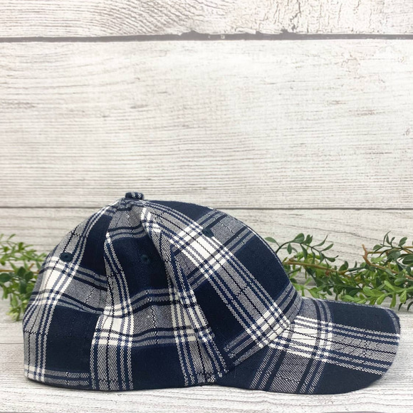NEW MICHIGAN Ladies Blue and Black Plaid Fitted Hat L/XL - Picture 3 of 6